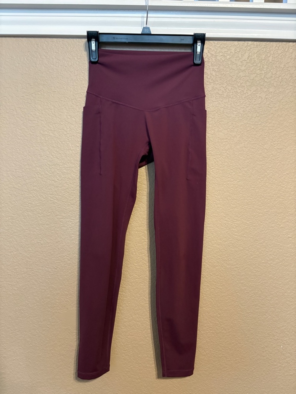 Popflex High-Waist Burgundy Workout Leggings